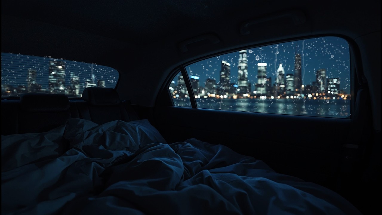 2 Hours ASMR Sleeping in the Car 🚗 Rain on Car Roof for Deep Sleep, Rain Sounds For Sleep & Stress