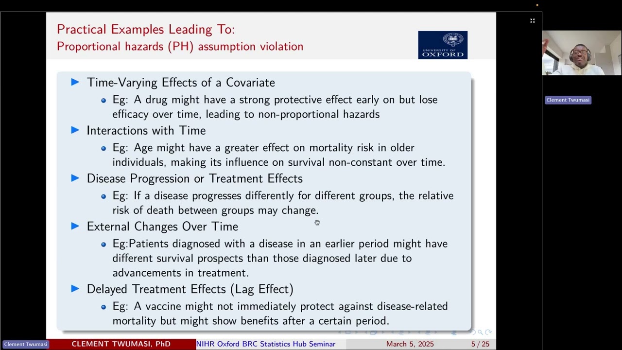 NIHR Oxford BRC Statistics Hub Seminar: Survival analysis techniques in clinical trials