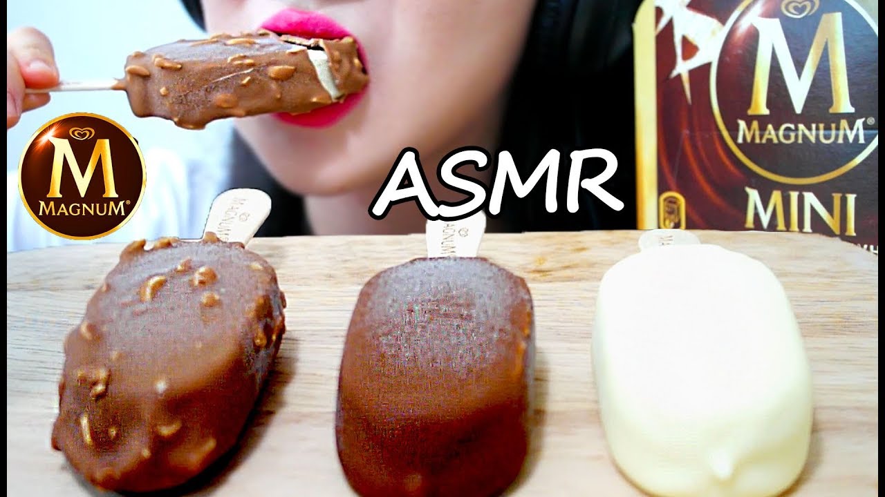 매그넘 아이스크림 리얼사운드 먹방 ASMR MAGNUM ICE CREAM No Talking Real Sounds| アイスクリーム冰糕kem