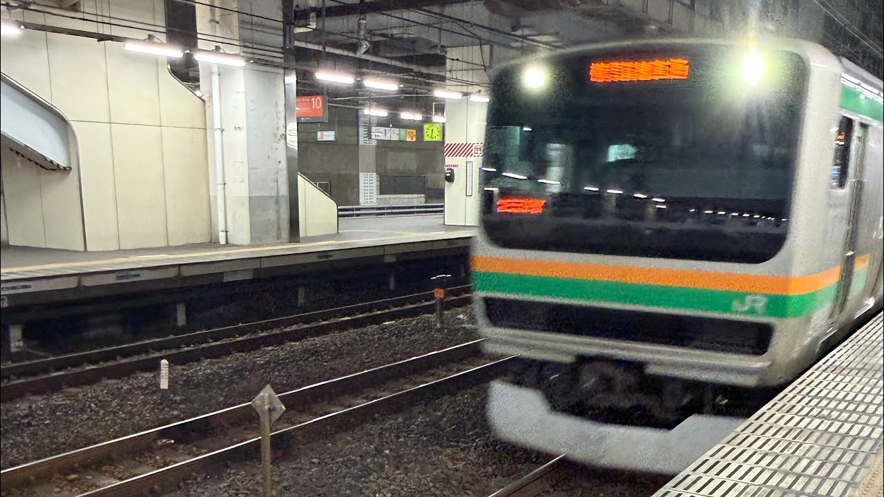 湘南新宿ライン横須賀線直通 普通逗子行き 小山駅～新宿駅4号車グリーン車進行方向右側側面展望