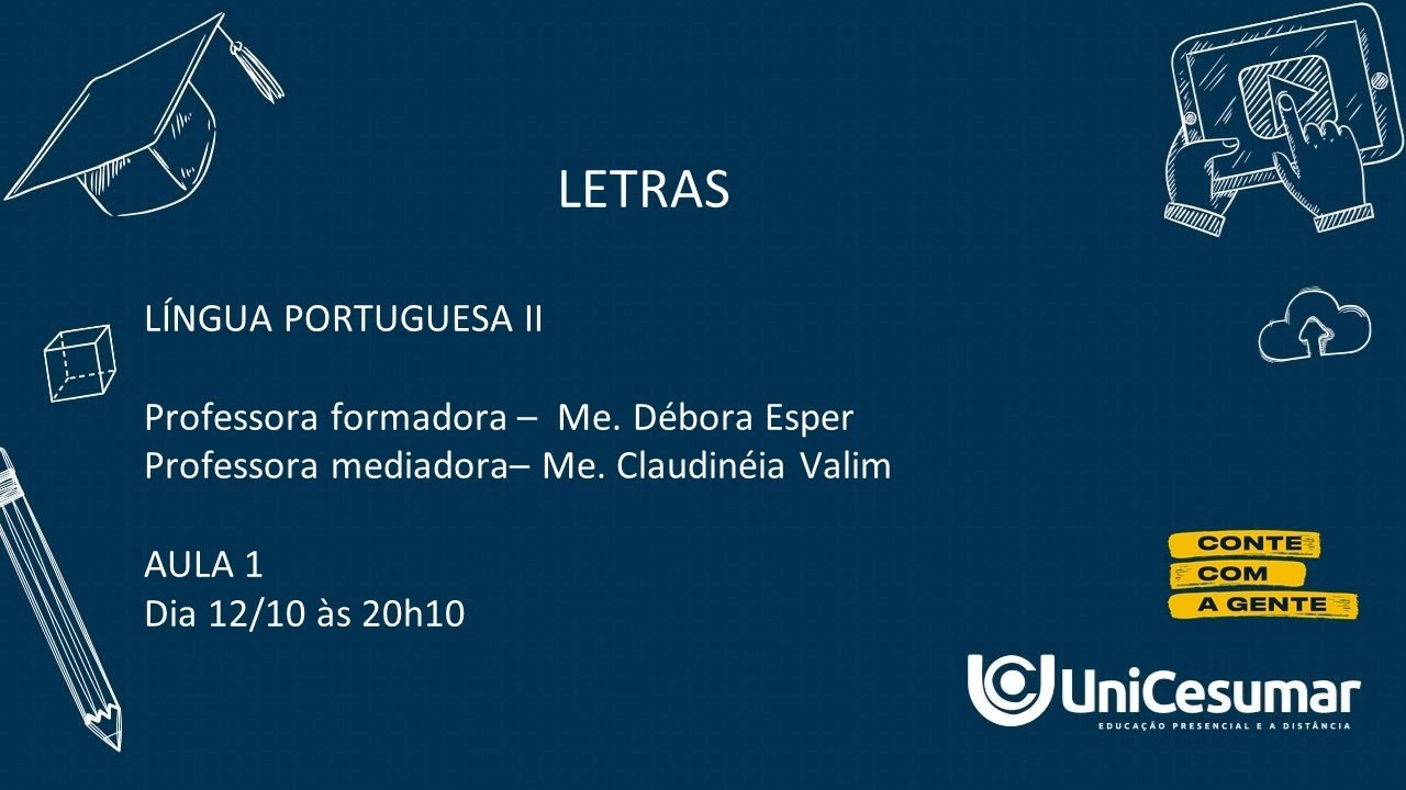 1ªAULA AO VIVO - 2ºANO - LÍNGUA PORTUGUESA II