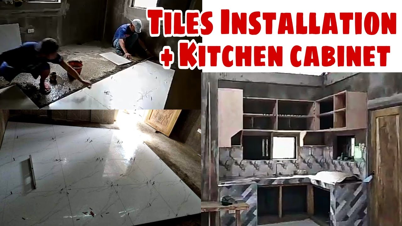 PAGKABIT NG MGA TILES + HANGING CABINET #familyhouse #provincehouseinPhilippines