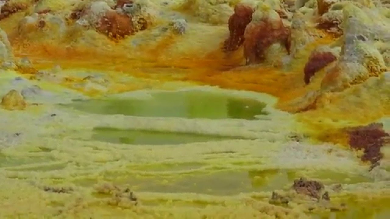 Dallol Volcano-Ethiopia.The amazing surrealist painting created by nature.Full HD