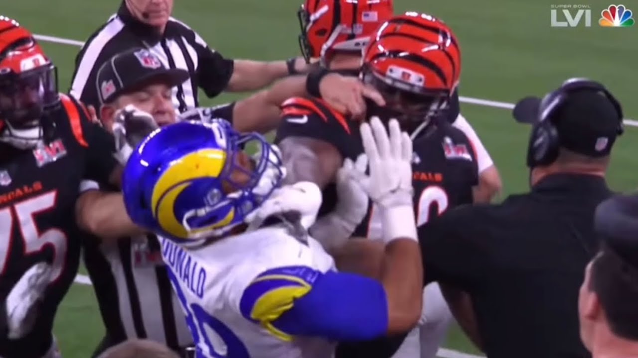 Aaron Donald SHOVED JOE BURROW AND STARTS A HUGE FIGHT | Rams vs Bengals HEATED MOMENT |SUPERBOWL 56