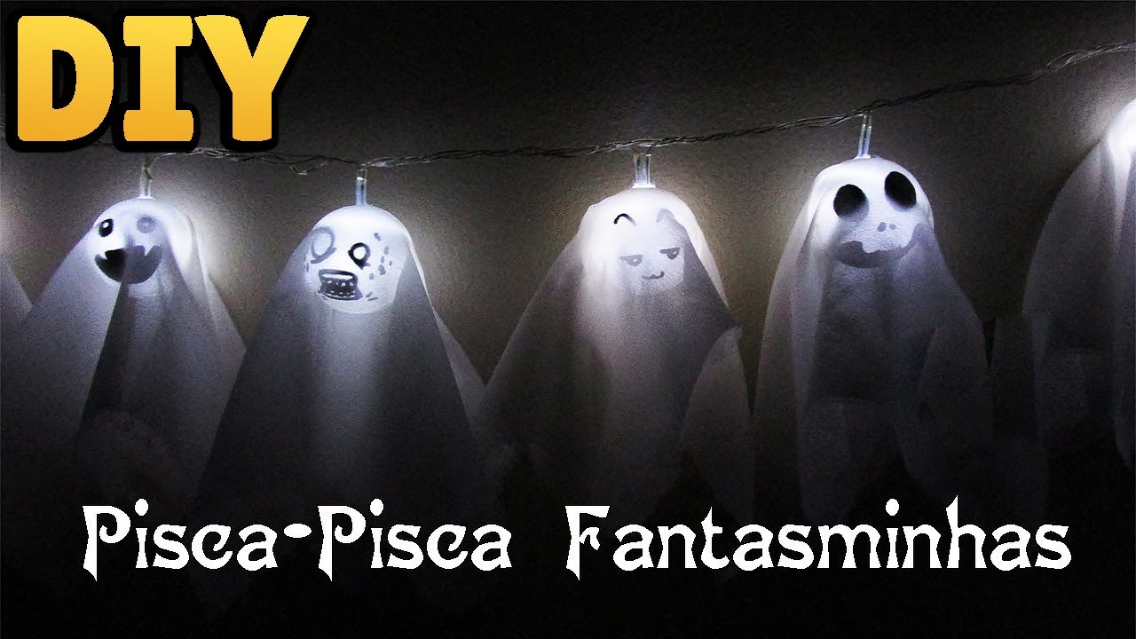 DIY: Pisca-Pisca de Fantasminhas Divertidos 👻(Ghost Lights Halloween) |  #diyhalloween