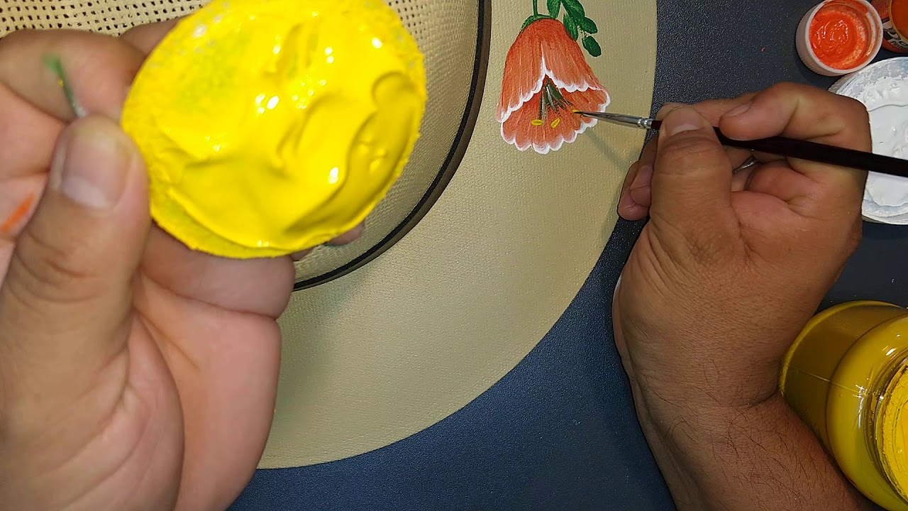 Pintando Sombrero de yute video 3.