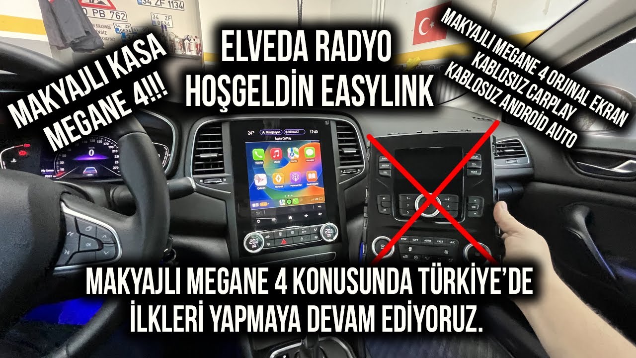 Makyajlı Megane 4  orjinal multimedya Easylink montajı. Türkiye’de ilklere devam.