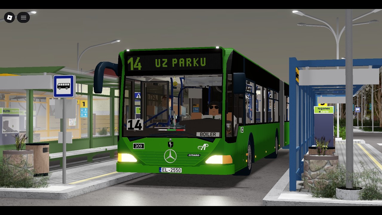 Roblox: Lugane - Mercedes-Benz Citaro O530G #209 Linia 14 Zjazd do zajezdni