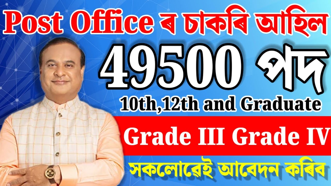 Post Office ৰ চাকৰি-Job In Assam | Assam jobs vacancy 2026 #jobsinassam #postofficejobs #news 