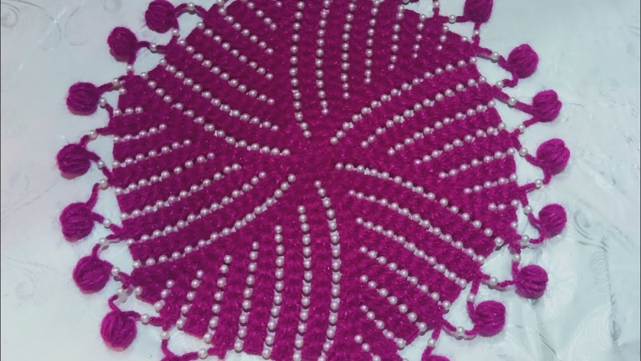 मोती वाला थालपोश ll beautiful thalposh design 😯 ll how to making table cover design 🔥