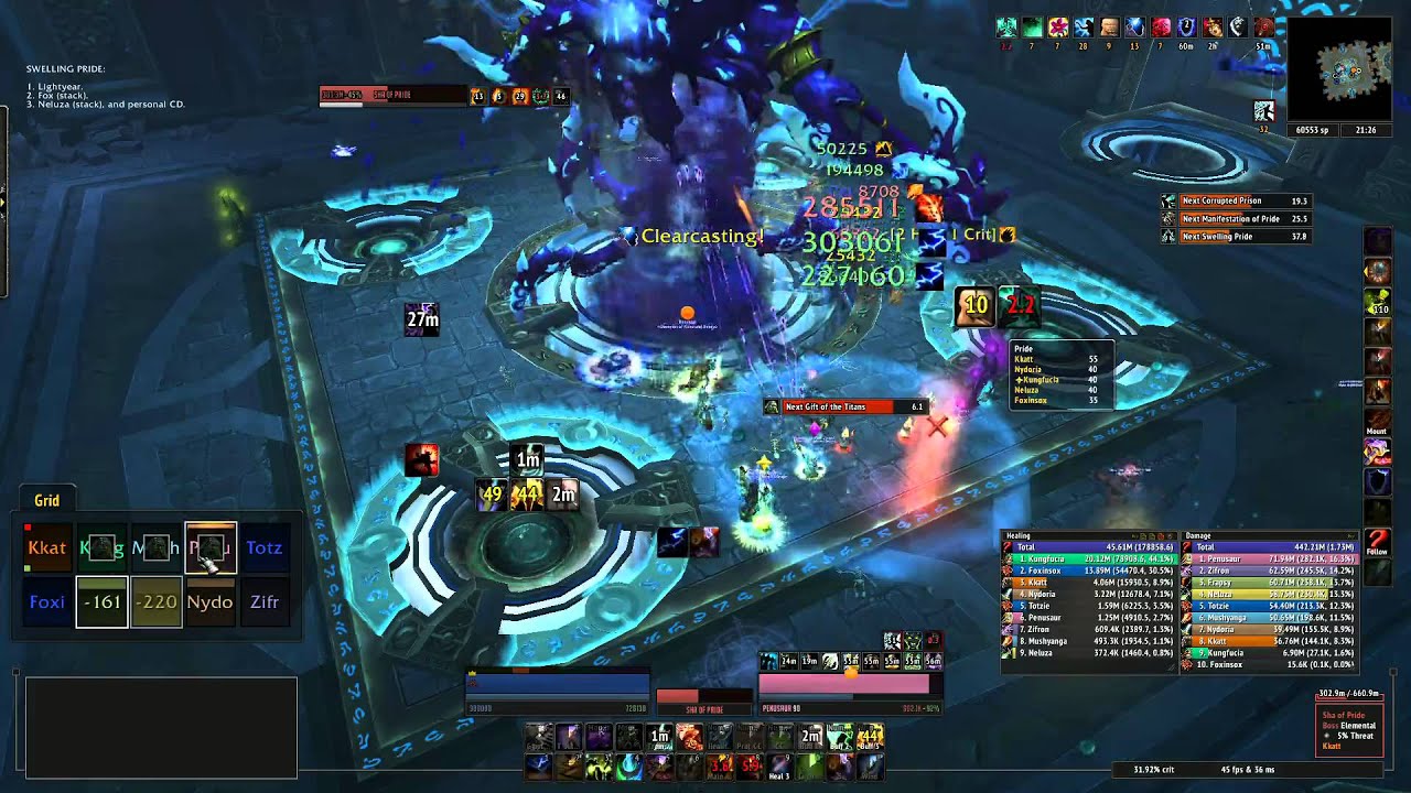 Sha of Pride 10 man heroic - Elemental Shaman POV