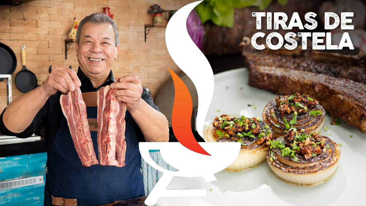 Churrasco de Tiras de Costela com Cebola Dourada
