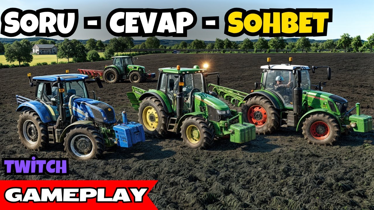 TARLA DA ÇİFT SÜRÜMÜ EŞLİĞİNDE SORULARINIZI YANITLADIM | FS 22 MEDKES SOHBET | FARMİNG SİMULATOR 22