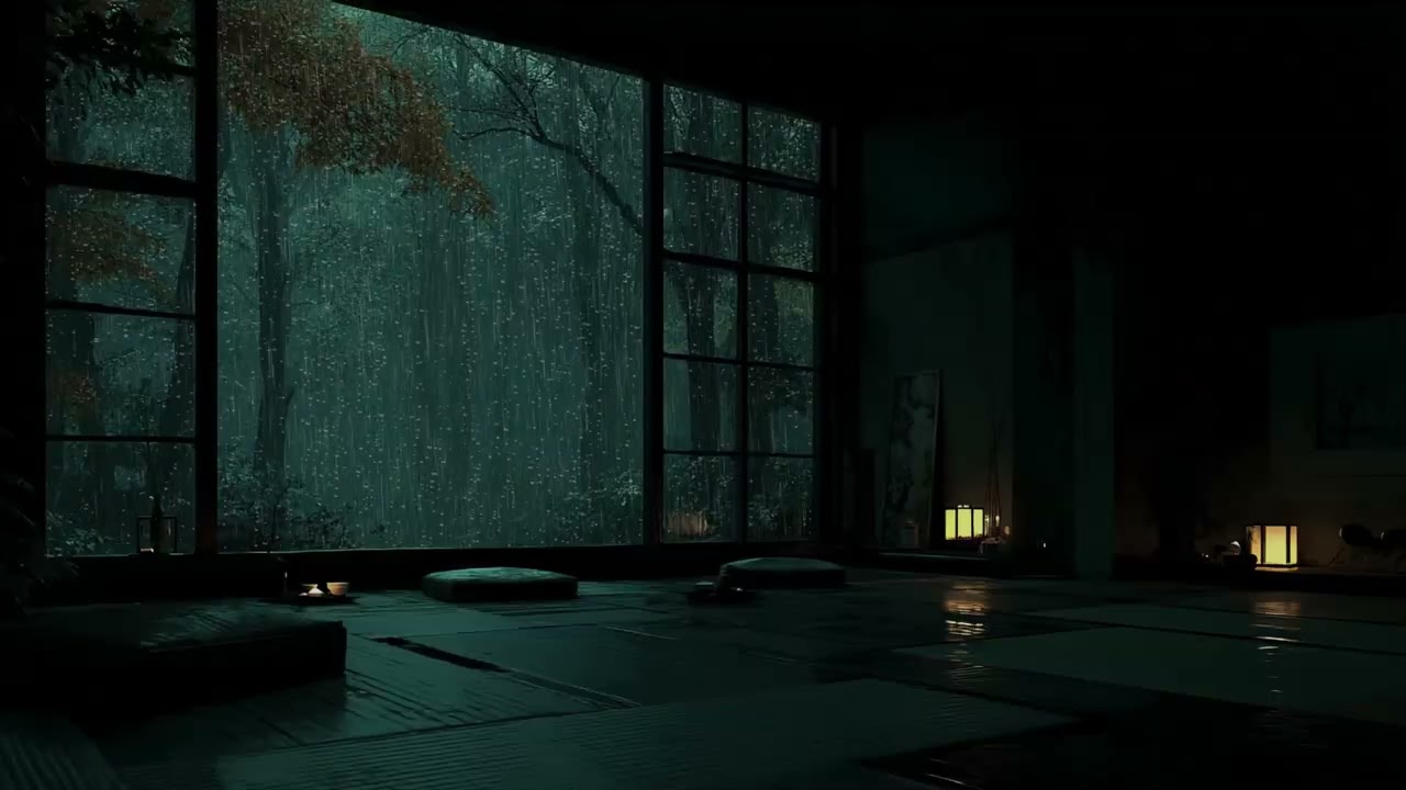 Deep Mountain Rain Sounds 🌧 (No Ads) | Quiet Dark Bedroom Atmosphere for Restful Sleep