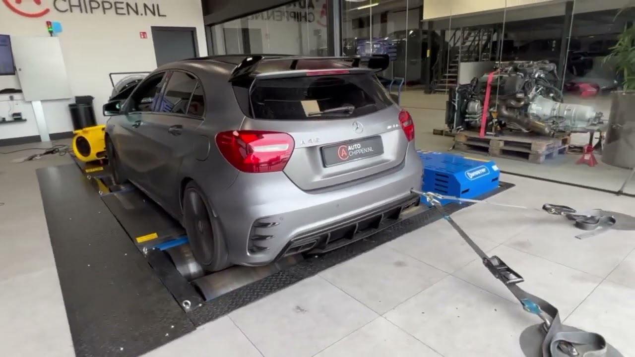 Mercedes Benz A45 AMG W176 stage 2 tuning decat downpipe and BMC sports air filter.