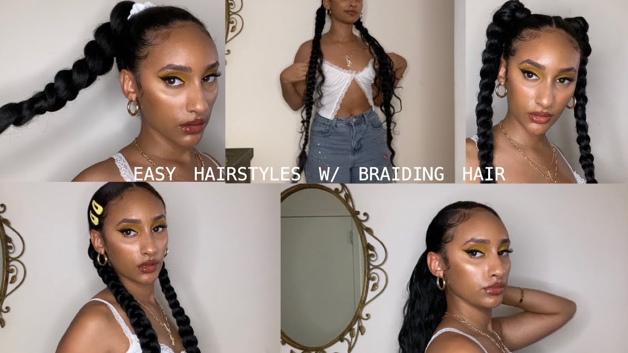 5 EASY HAIRSTYLES WITH $2 BRAIDING HAIR