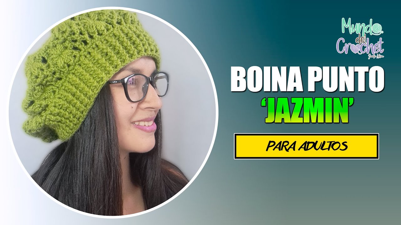 BOINA A CROCHET EN PUNTO JAZMIN || PASO A PASO ✅