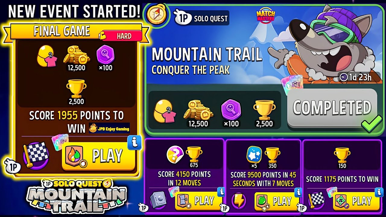 SOLO QUEST~MOUNTAIN TRAIL/(4 SOLO)/Hard-Hot Color+Bombs Away/Crazy Columns/Jungle Jam/Square Matches