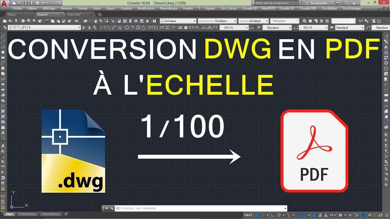 Comment convertir un plan Autocad en un fichier PDF à l'échelle