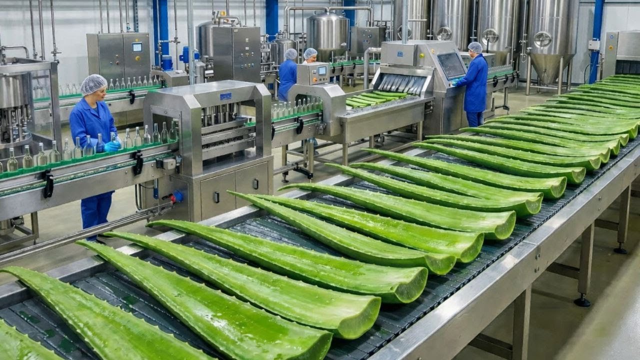 Dentro de la Fábrica Así se Fabrica el Jugo de Aloe Vera Más Refrescante
