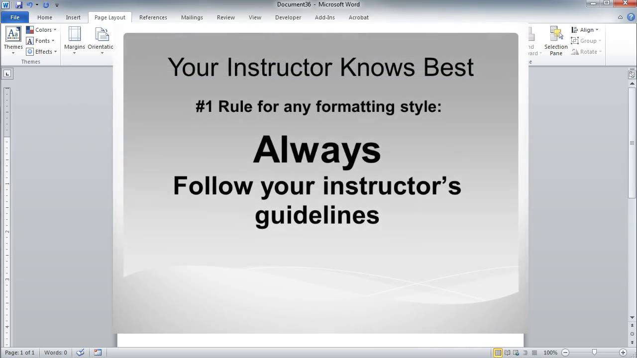 Formatting a Chicago (Turabian) Paper in Microsoft Word, Part 1