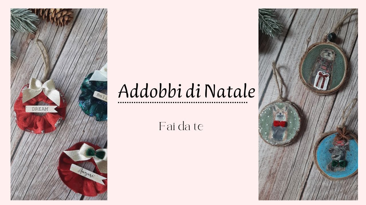 Decorazioni Natale fai da te.Addobbi tavola di Natale.Dischetti di legno decorati.Segnaposto Natale