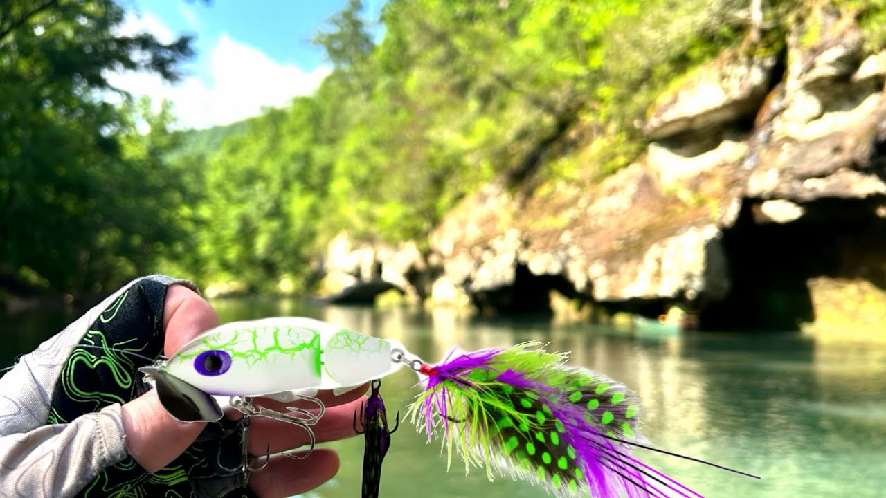 Fishing a NEW Ozark Creek with the ZOMBIE JITTERBUG 2.0