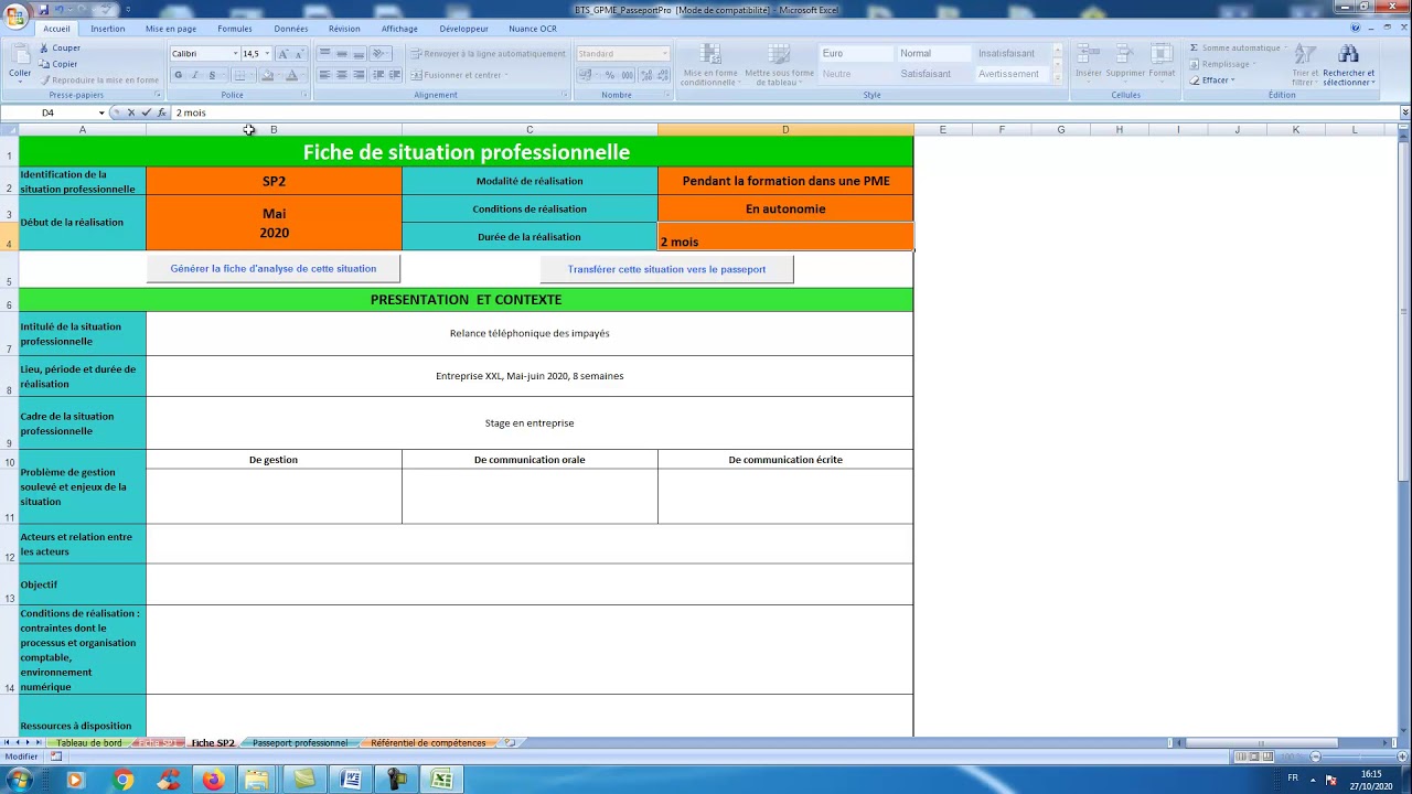 passeport professionnel bts  gpme épreuve E4 gestion de la relation client fournisseur
