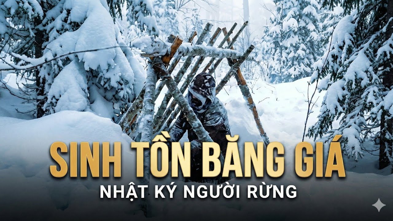 Sinh Tồn Bão Tuyết -20°C: Một Mình Dựng Trại & Nướng Chân Cừu Giữa Rừng Già