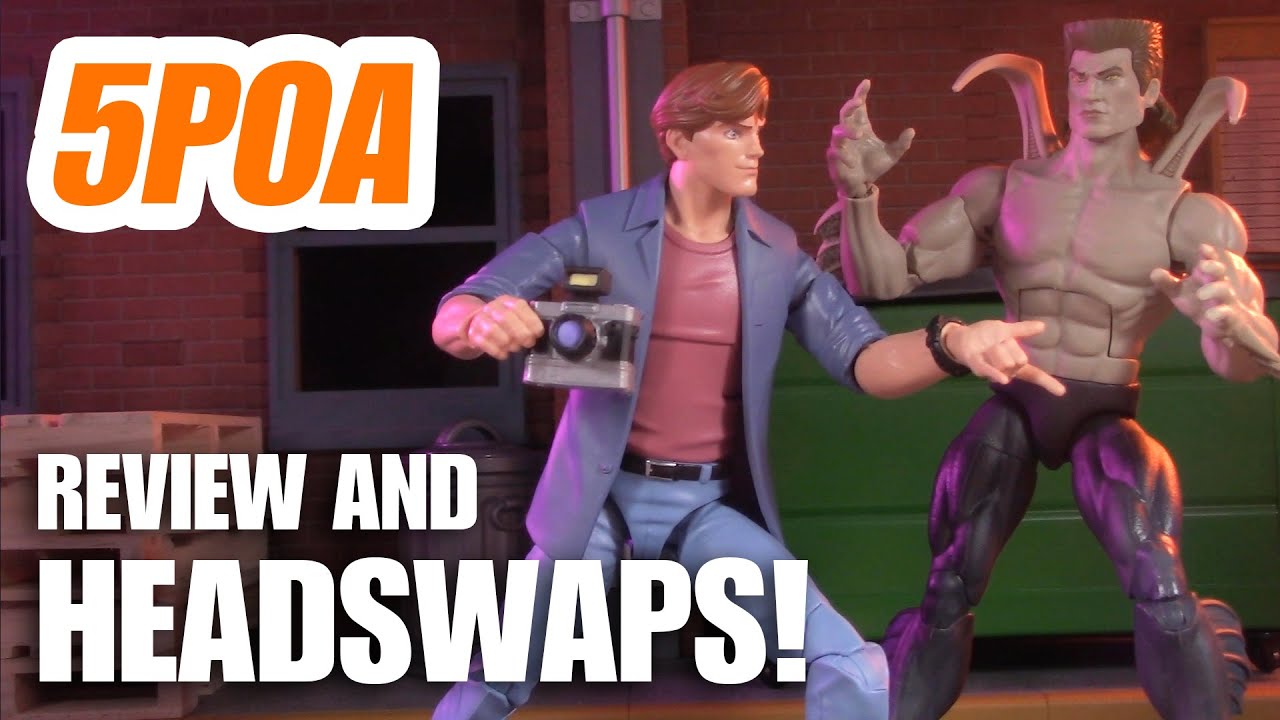 ANIMATED SERIES SMYTHE VS PETER PARKER HEAD SWAPS! Marvel Legends Spider-Man Action Figure Review