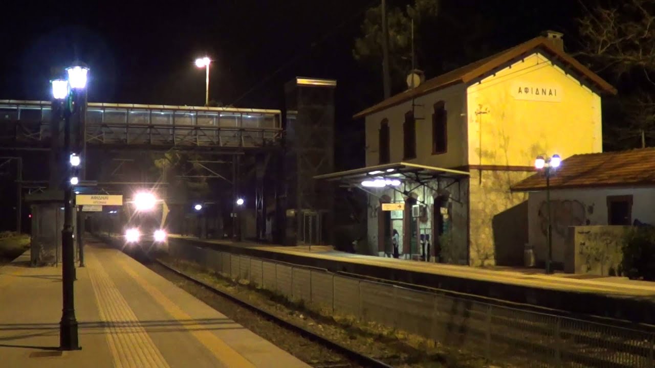Greek railways, trains at Afidnes station (21/2/2015)