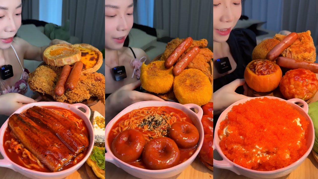Eat spicy 🔥 🥵 noodles 🍜 with eggs 🤤 🥚 #mukbang #hotpot #yummiestfood