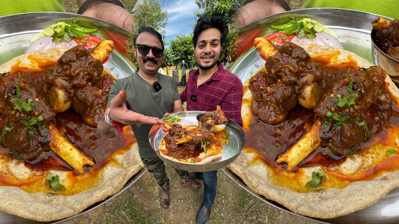 3 किलो बकरा नल्ली GOAT SHANKS सिर्फ़ नल्लियों में बना जंगल मांस जयपुर में | JAIPUR NONVEG FOOD TOUR