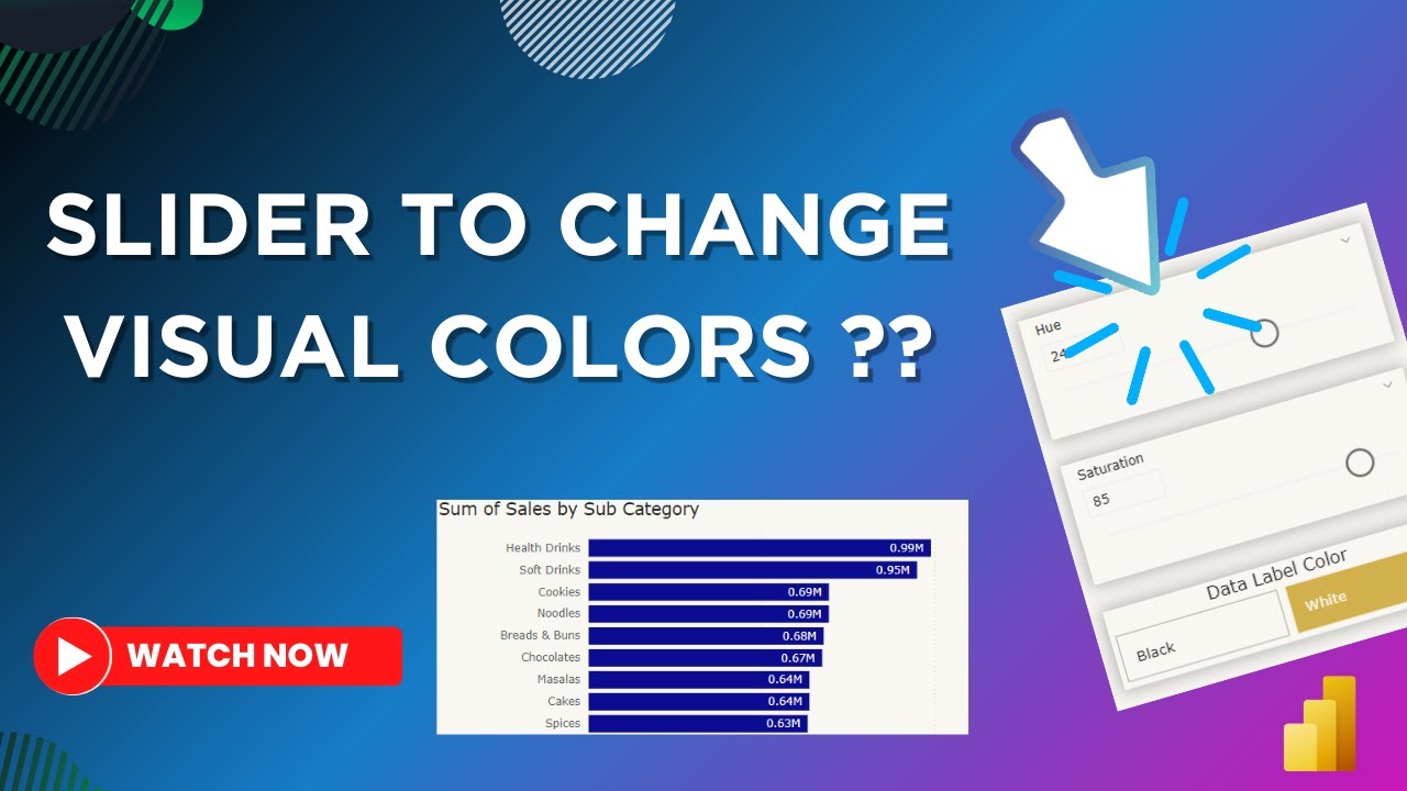 Change Visual Colors using a Slider in Power BI | HSL and Field Parameters | MiTutorials