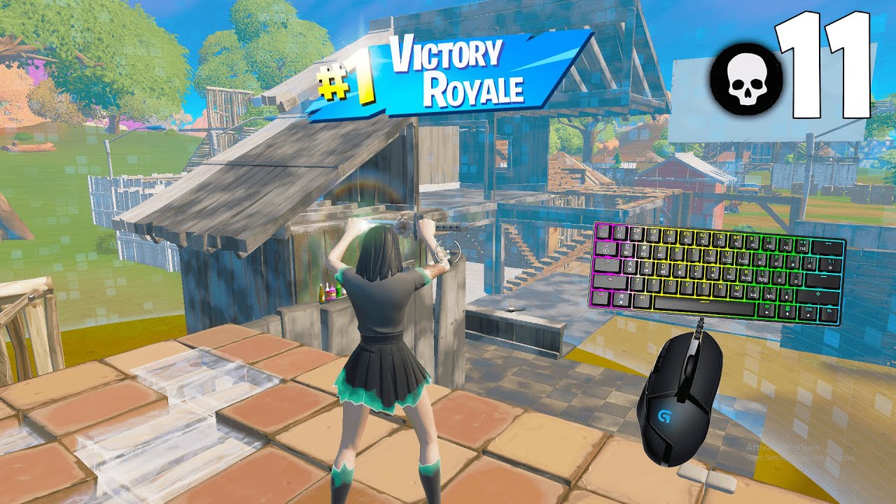 11 Kills Solo Victory Royale w/ HANDCAM & Keyboard ASMR (Fortnite Charlotte Tattered Spirit Skin)