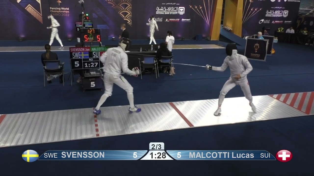 2022 242 T64 02 M E Individual Cairo EGY CHM 5 MALCOTTI SUI vs SVENSSON SWE