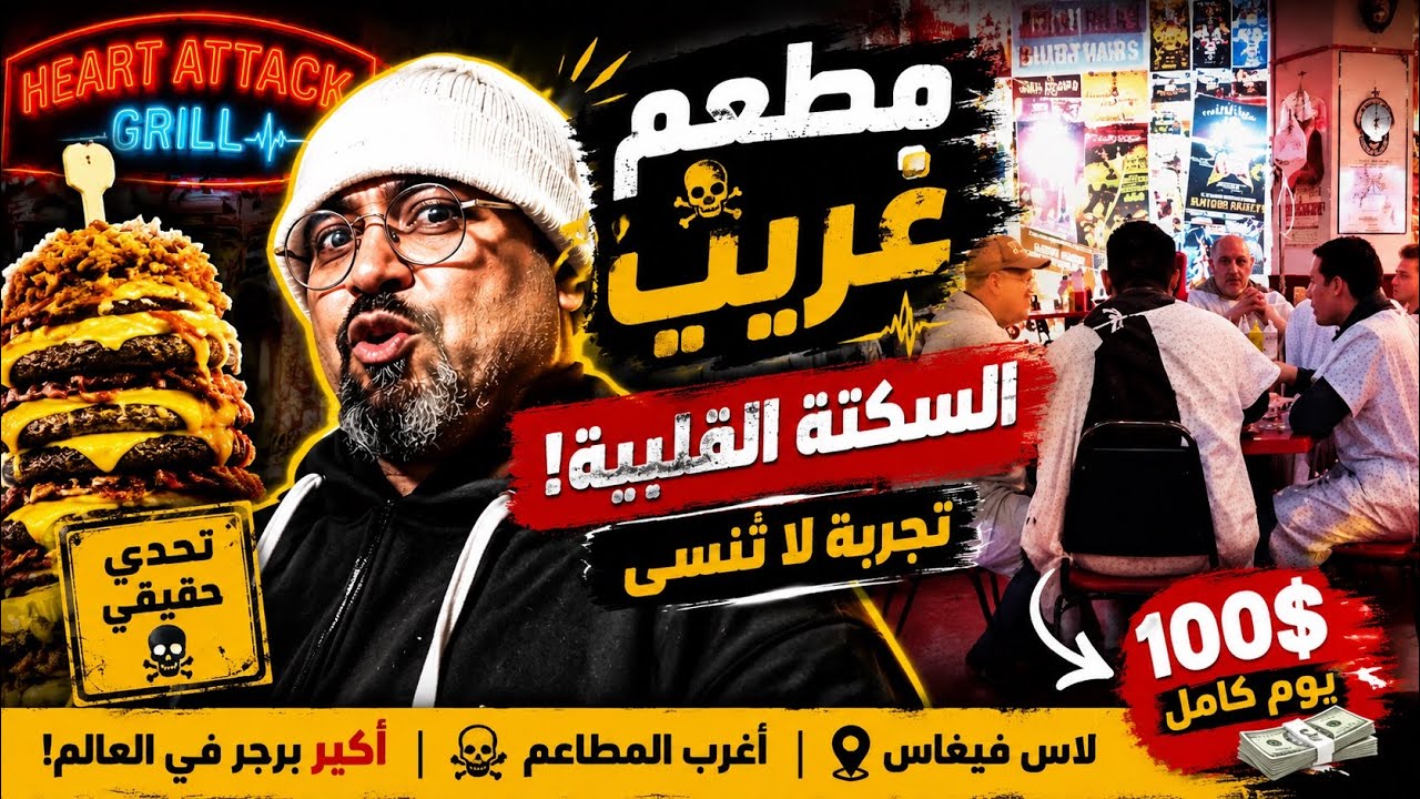 مطعم  السكتة القلبية  Heart Attack  في أمريكا  لاس فيقاس || رحلة امريكا 2017 م