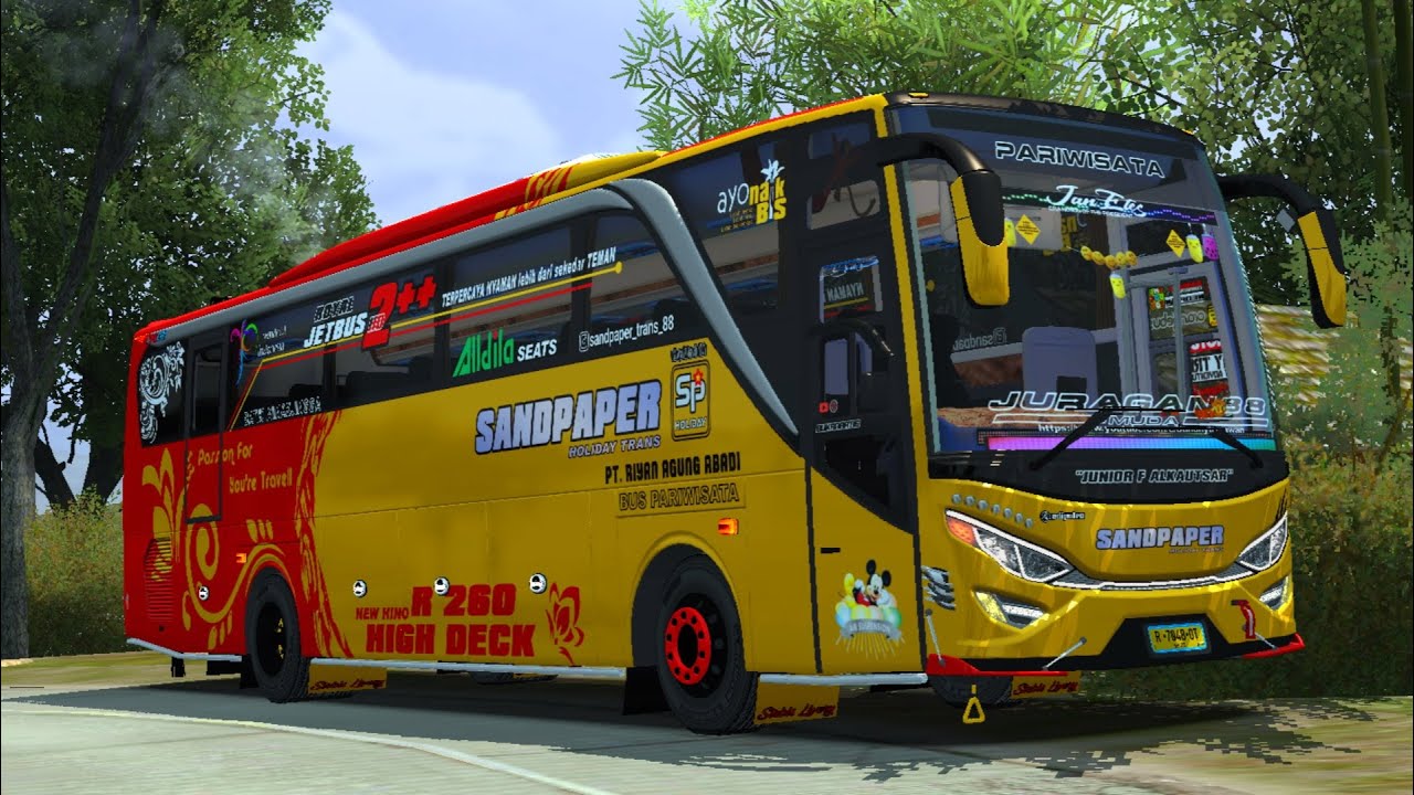 SHARE!! LIVERY JETBUS 2 SINGLE GLASS SANDPAPER BUSSID 4.0.3