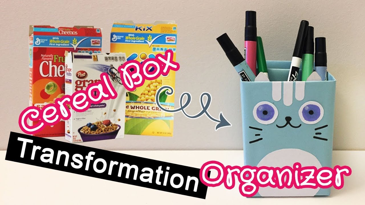 Room Organization DIY! Cereal Box Recycling | Sunny DIY