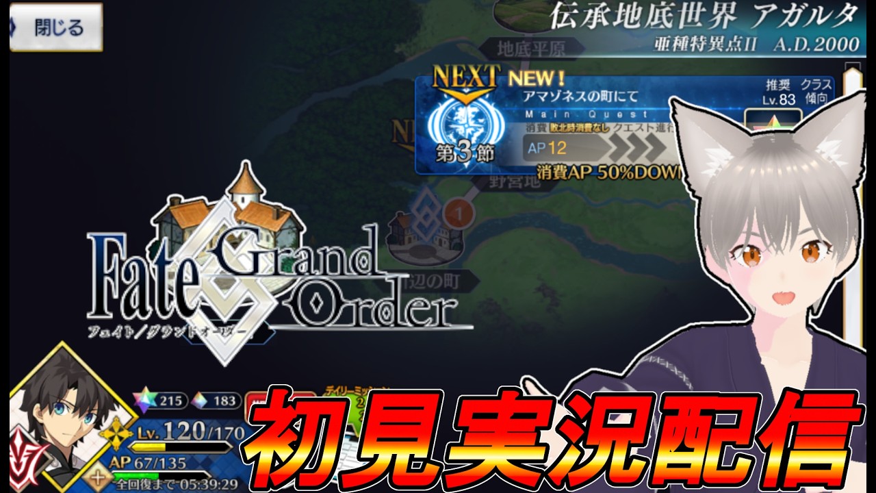 【実況配信】FGO　亜種特異点Ⅱ　伝承地底世界アガルタ　第3節　アマゾネスの町にて　＃3【しらたま】