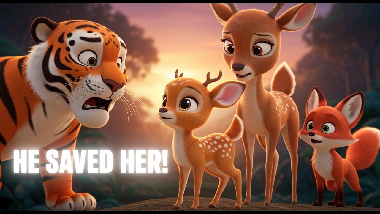 The Baby Deer Who Stood Against a Tiger! 🐯  Emotional Jungle Story