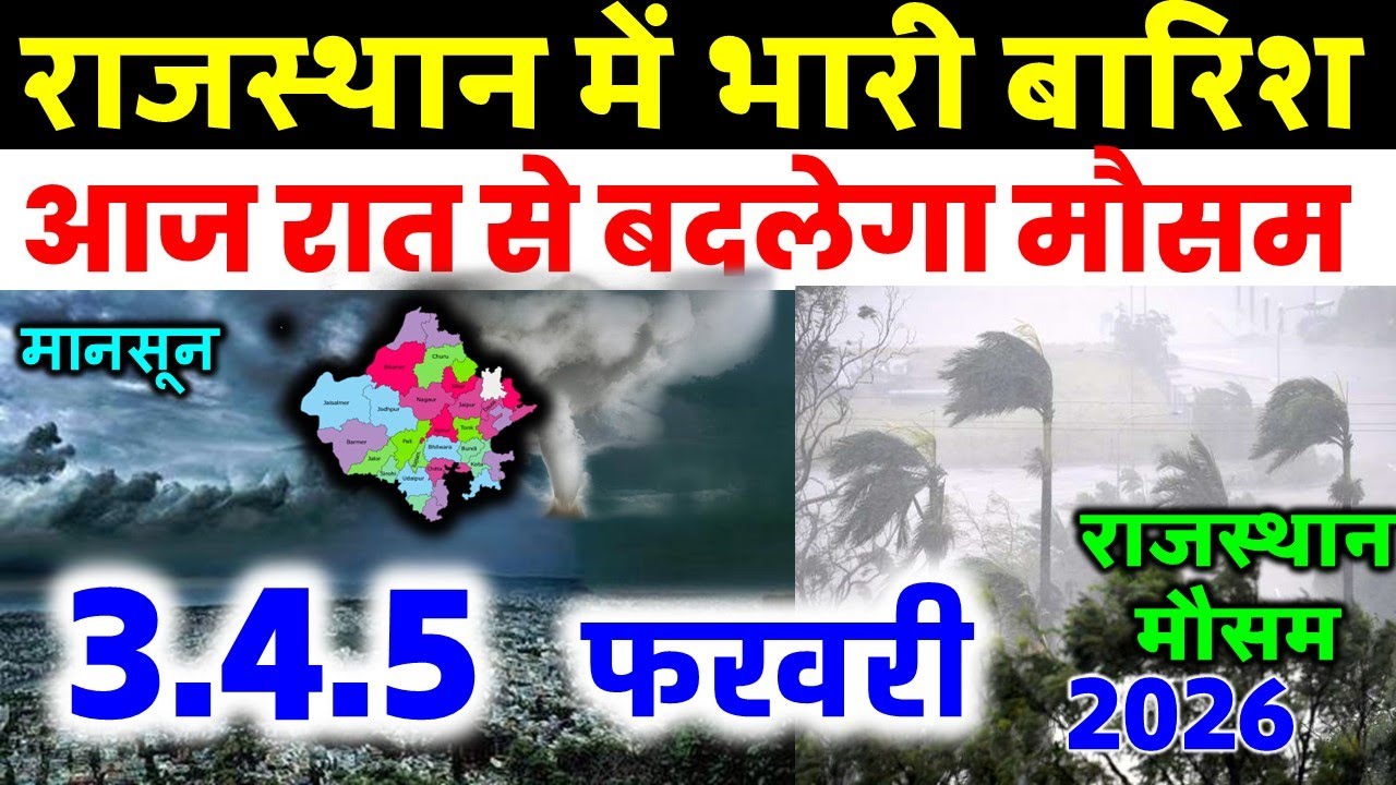 राजस्थान में मौसम rajasthan weather satellite map imd 3 February 2026 3 फ़रवरी 2026