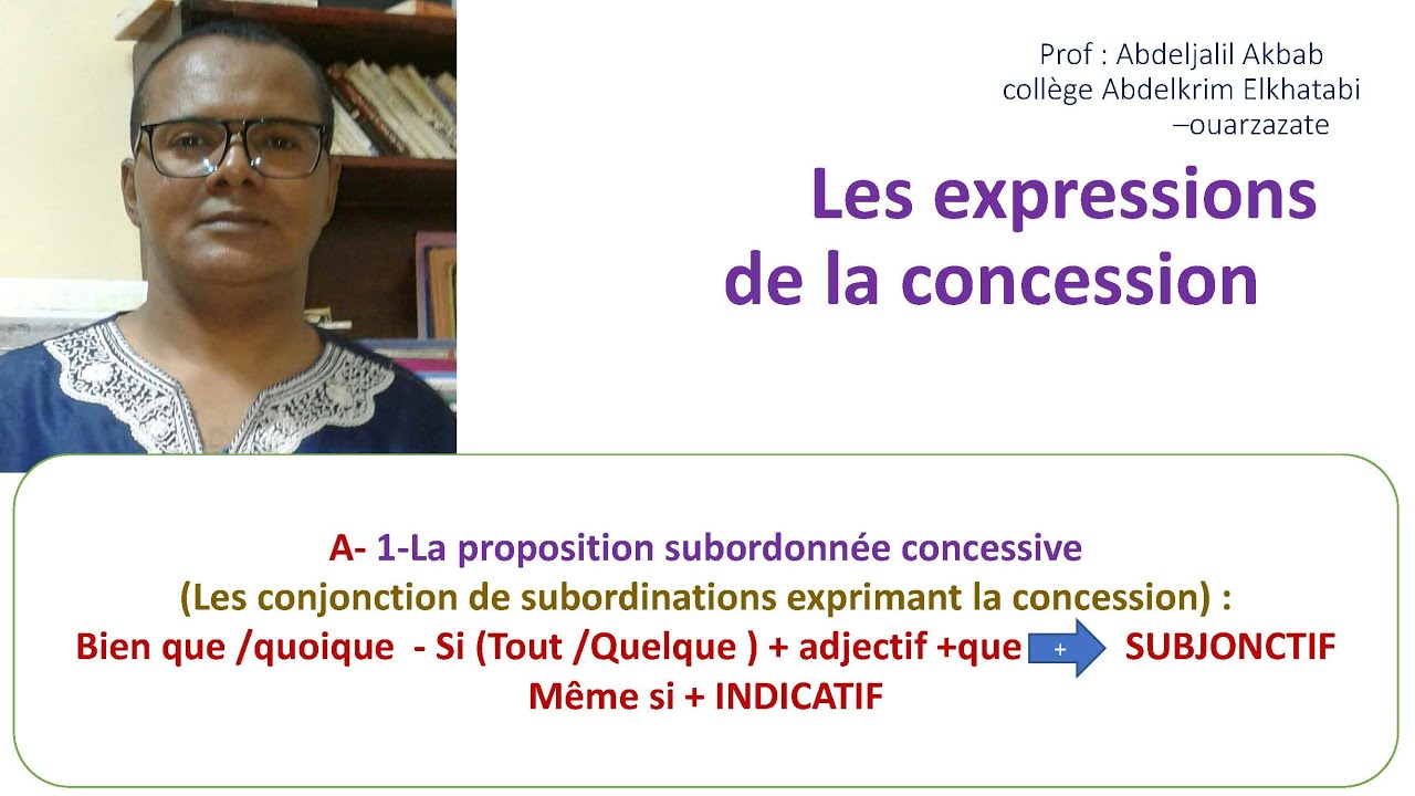La proposition subordonnée concessive