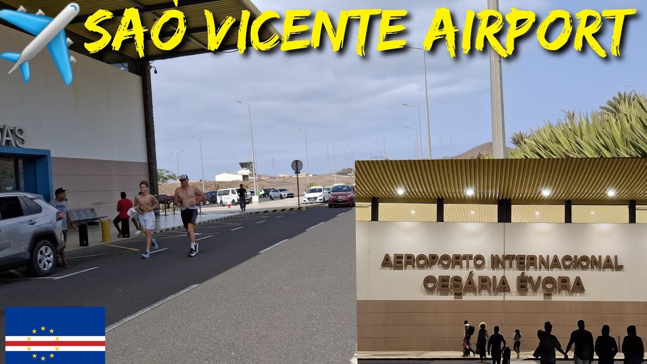 INSIDE/OUTSIDE VIEW OF CESERIA EVORA 🛫 AIRPORT SAO VICENTE ISLAND, CAPE VERDE