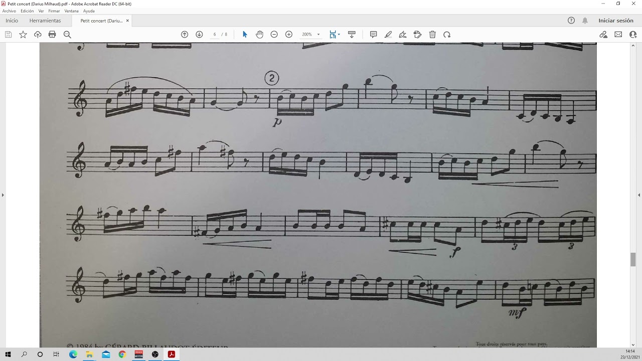 Petit concert D  Milhaud Allegro Mescla