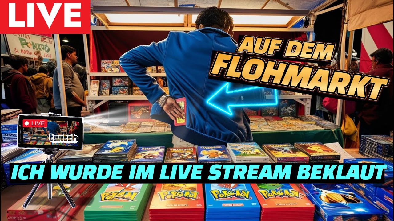 LIVE Flohmarkt VERKAUF! Familienvater klaut Pokemonkarten an meinem Trödelstand - Nintendo Reselling
