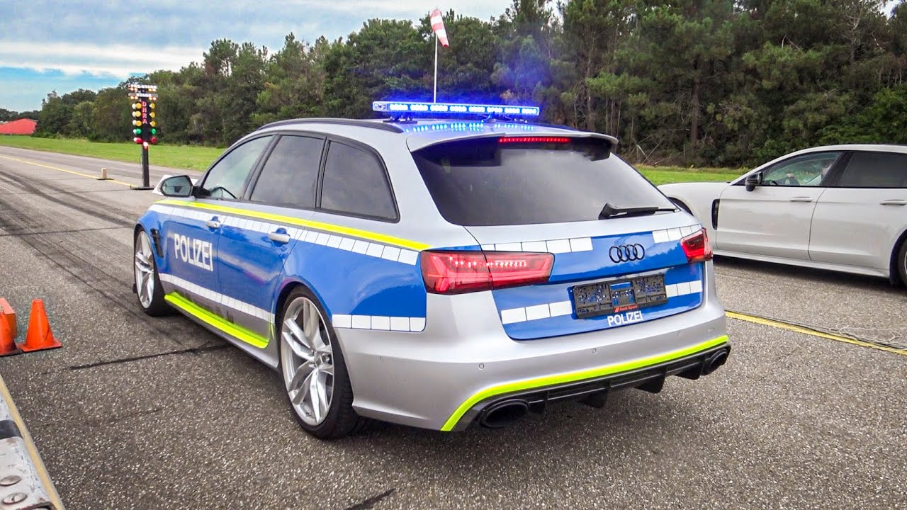 German Polizei Audi RS6 goes dragracing! (700+HP)