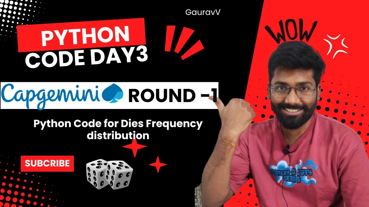 Capgemini interview| data science|Two Dice Rolling Randomly || Python Coding Challenge | Code-103