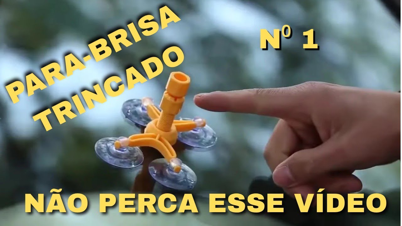 Reparo de para-brisa: Trinca pequena com injetor amarelo.