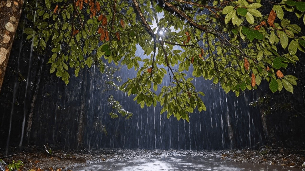 Heavy Rain Under Dense Forest Canopy at Night 🌧️ | Deep Sleep & Immersive Nature Ambience